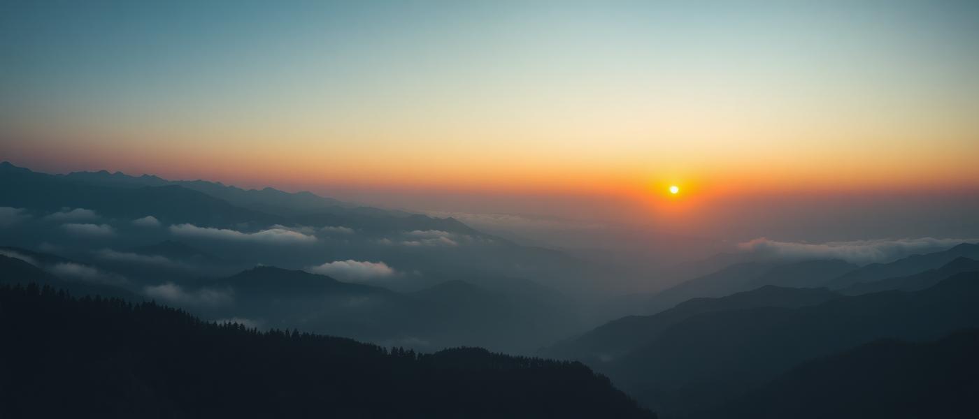 Cinematic mountain fog at dawn